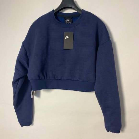 NWT $130 NIKE Sportswear Women XS City Ready Fleece Crew Cropped Top Sweatshirt - Picture 7 of 15
